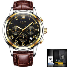 Load image into Gallery viewer, LIGE Watch For Men Top Brand Luxury Waterproof 24 Hour Date Quartz Clock Brown Leather Sports WristWatch Relogio Masculino 2020 freeshipping - nomoneyforolex
