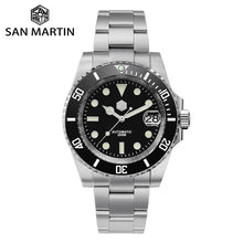 Load image into Gallery viewer, San Martin Diver Water Ghost Luxury Sapphire Crystal Men Automatic Mechanical Watches Ceramic Bezel 20Bar Luminous Date Window freeshipping - nomoneyforolex
