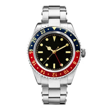 Load image into Gallery viewer, San Martin Diver Retro GMT Luxury Sapphire Rivet Bracelet Water Ghost Men Automatic Mechanical Watch 20Bar Waterproof Luminous freeshipping - nomoneyforolex
