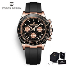 Load image into Gallery viewer, Pagani Design Daytona Men&#39;s Watches 100m Waterproof Dive Watch for Men Quartz Chronograph Black Rubber Sport Relogio Masculino freeshipping - nomoneyforolex
