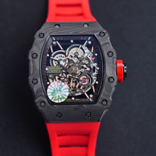 Load image into Gallery viewer, Carbon Fiber Richard RM Mens Watches Top Brand Luxury Watch Men&#39;s Rubber Black Automatic Mechanical Wristwatches Male Clock freeshipping - nomoneyforolex
