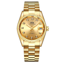 Load image into Gallery viewer, Men Automatic Self Wind Mechanical Stainless Steel Strap Date Luxury Simple Gold Colour Silver 2 Tones Just 36mm Date Watch freeshipping - nomoneyforolex
